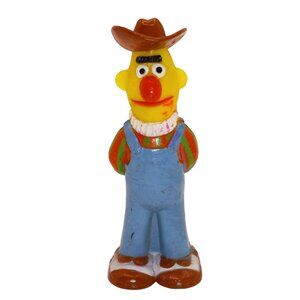🎯 10 for $10 / Vintage Sesame Street Farmer Bert PVC Play Toy Figure